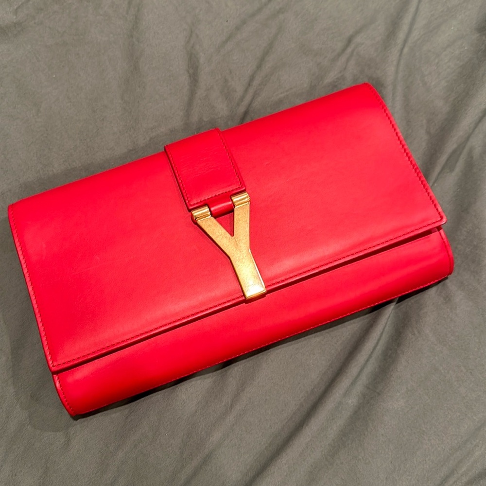 YSL Red Y Clutch
